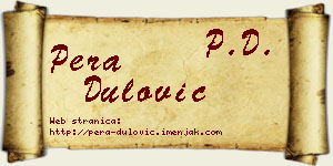 Pera Dulović vizit kartica